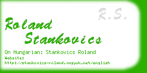 roland stankovics business card